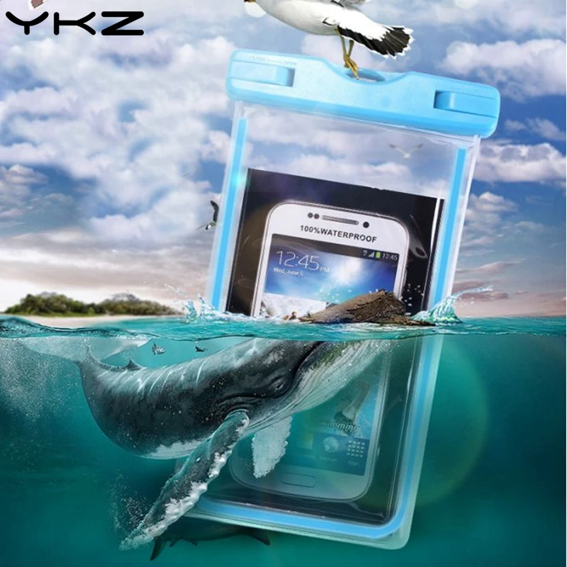 YKZ Waterproof Bag With Luminous Underwater Pouch Phone Case For iPhone X 8 Plus 7 7P 6 6s Samsung Galaxy S8 S7 Note8 Y35 | Мобильные