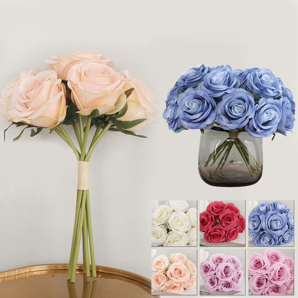 Искусственные цветы розы 7 голов искусственные из шелка шт./компл. украшение