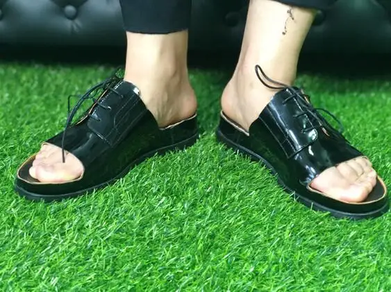 Новые стильные летние слиперы мужские повседневные Слиперы на плоской подошве