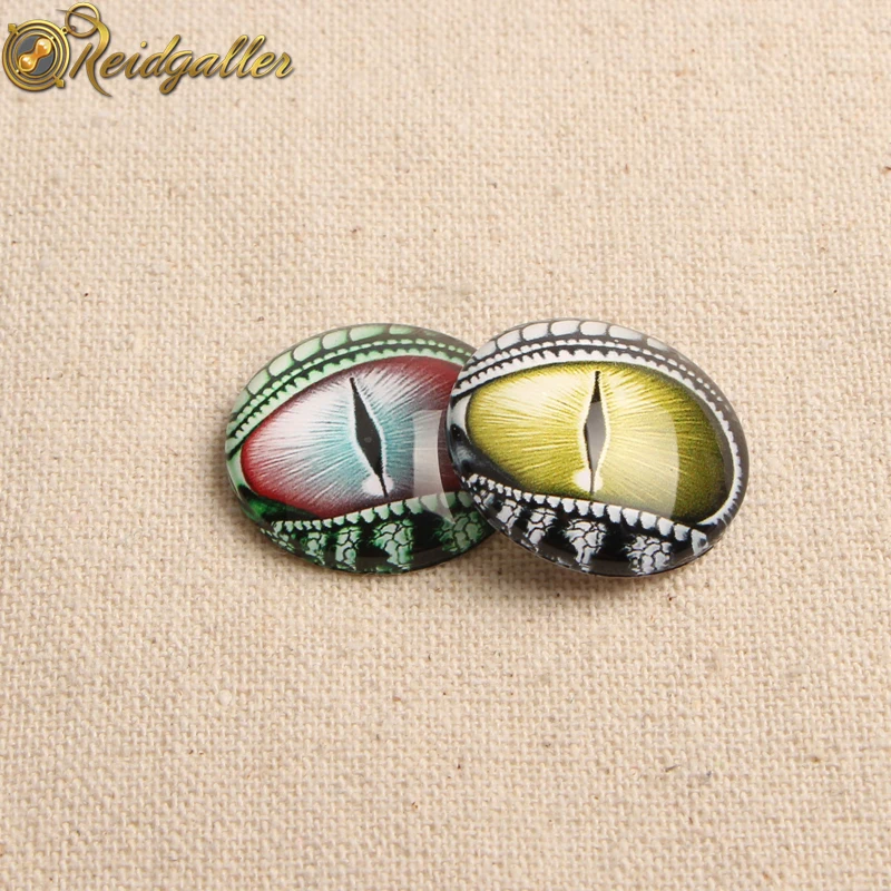 20 шт. стеклянный кабошон мм смешанные глаза Дракона фото Круглый купол плоские