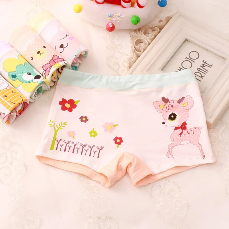 

5pcs/lots girl Underwears Boxers girls Cotton Underpants animal pattern QR009 3-11Year mix colors TZ01
