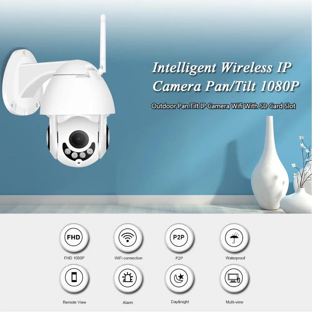 Besder wifi камера наружная PTZ IP камера 1080p скорость купольная CCTV Камера Безопасности s wifi Внешняя 2MP ИК домашняя двухсторонняя аудио PTZ CCTV