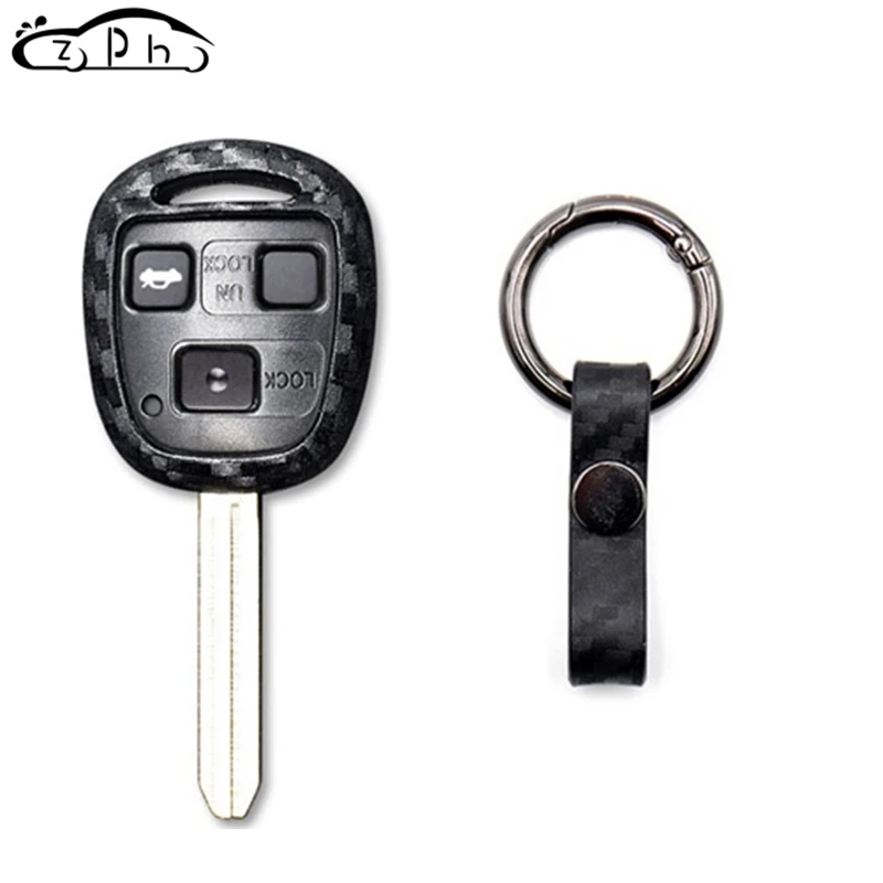 Силиконовый чехол-брелок из углеродного волокна для TOYOTA CAMRY RAV4 PRADO COROLLA AVENSIS LAND CRUISER Yaris Fit Lexus RX ES 300