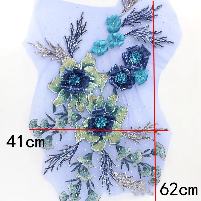 3DEmbroidery кружевной патч для одежды цветы из горного хрусталя аппликация ручной