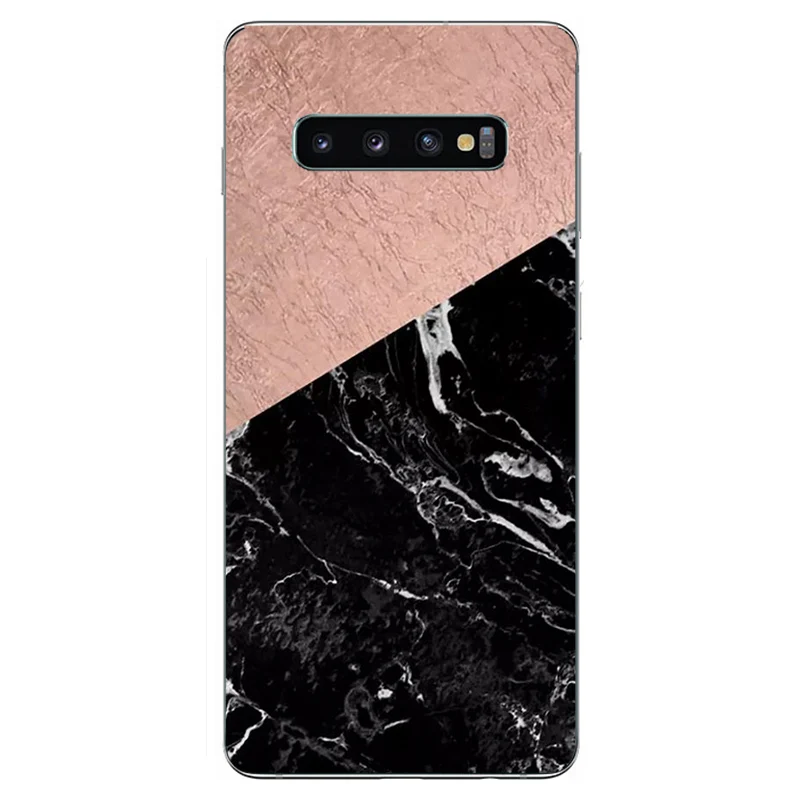 Черный мрамор камень мягкий силиконовый чехол для телефона Samsung Galaxy S8 S10 5G Note 2 3 4 FE