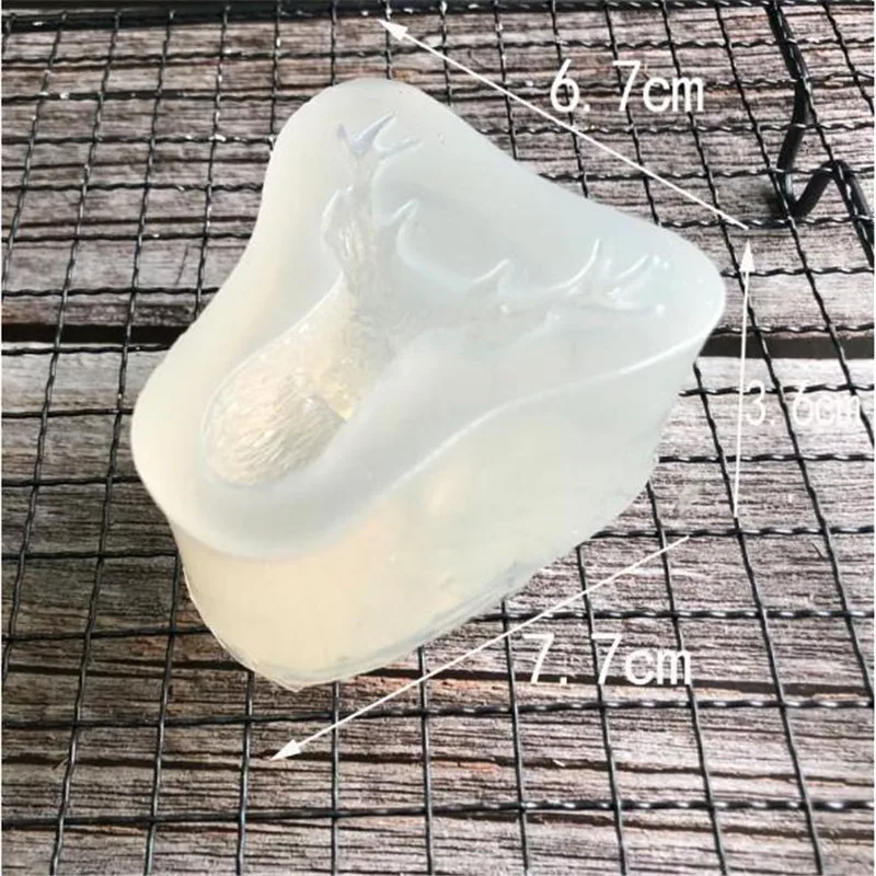 Silica Gel Mould for Mirror Santa Deer Head Handmade DIY Soft Clay Drop Moulding Tool | Дом и сад