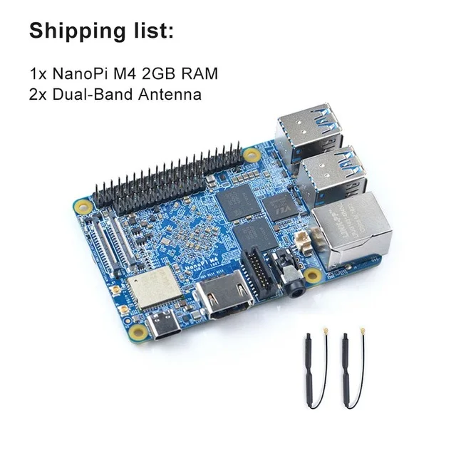 Bundle 1 NanoPi M4 2 ГБ/4 ГБ DDR3 Rockchip RK3399 SoC 2,4G и 5G двухдиапазонный WiFi, Поддержка Android 8,1 Ubuntu, AI и глубокого обучения - Цвет: Bundle 1