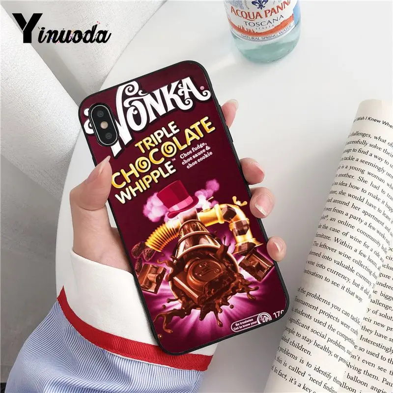 Yinuoda alenka бар с изображением шоколада wonka TPU Мягкий силиконовый черный чехол для