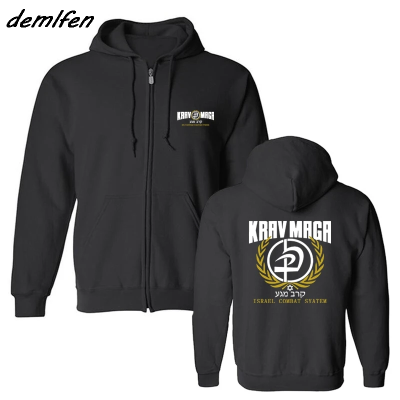 black Весенне-осенняя модная мужская флисовая толстовка с капюшоном Новинка krav Maga Israel Combat system Самозащита IDF Martials толстовка с капюшоном куртка - Цвет: black