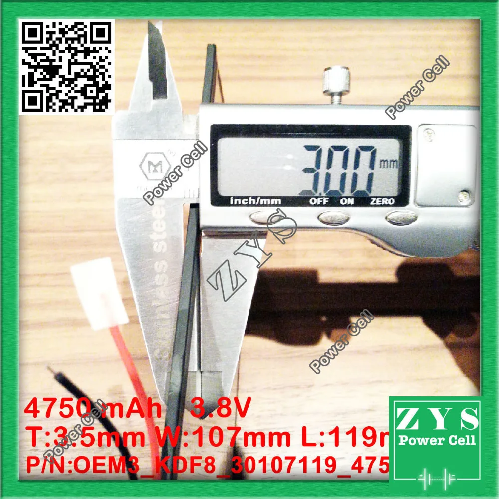 1 шт. Литий ионная батарея 3 7 v 4750mAh перезаряжаемая литиевая 4750 mah Размер: 3x90x113mm|3.7v