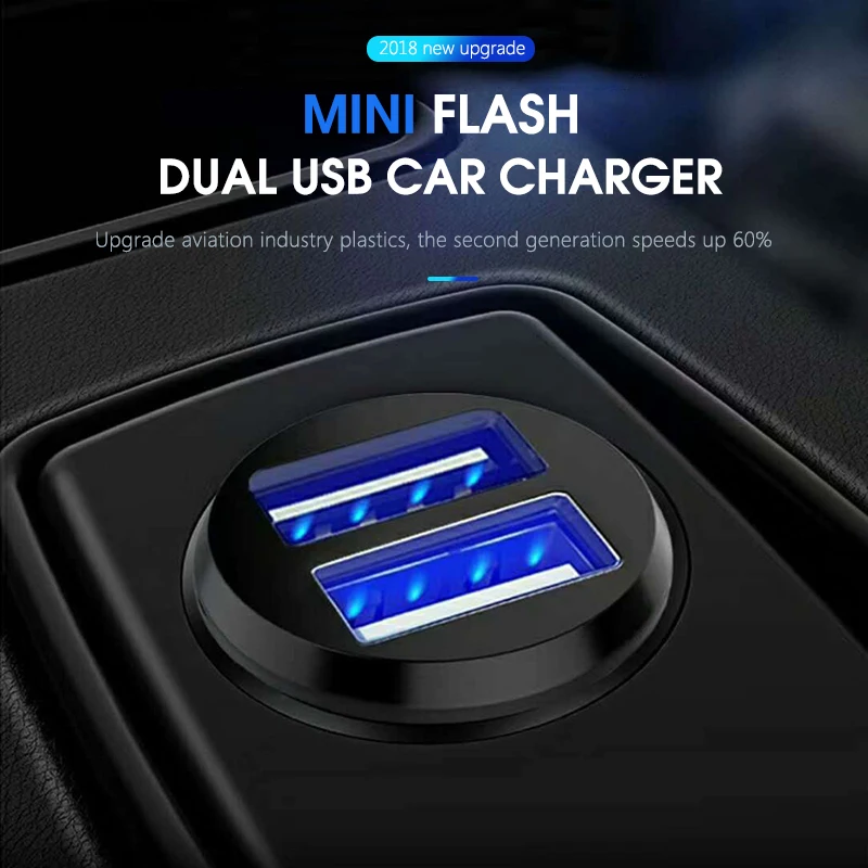 ! Автомобильное зарядное устройство ACCEZZ 3.1A с двумя usb портами светодиодный