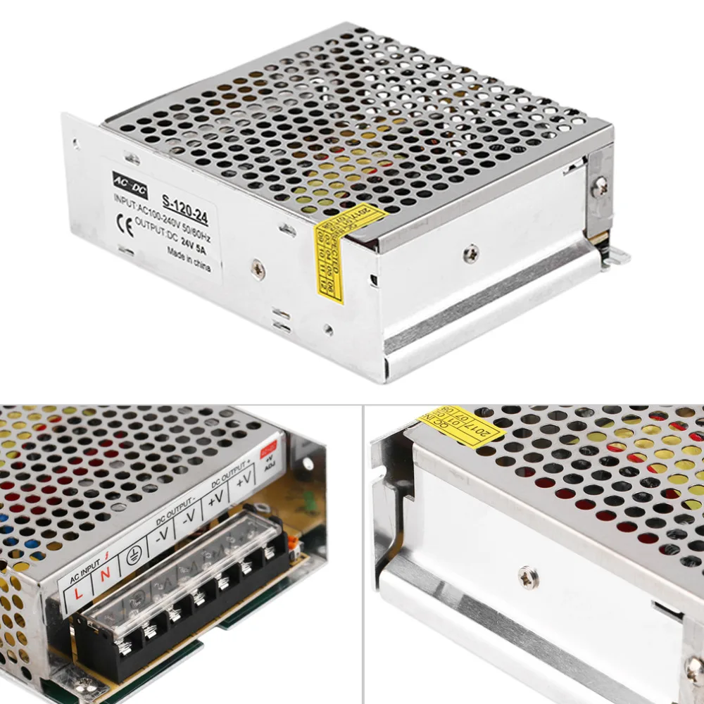 DC 24V 5A 120W AC100-240V переключатель светодиодный источник питания импульсный