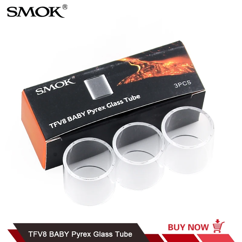 Запасное стеклянное трубочное стекло и уплотнительное кольцо O-образного сечения для бака TFV8 X-Baby TFV12 Big Baby от SMOK, оригинал, 3 шт. в наборе, с силиконовым покрытием.