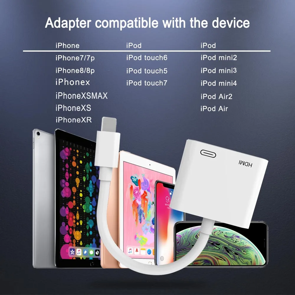 10 шт. для Lightning Digital AV HDMI адаптер 4 K Кабельный разъем USB до 1080 P HD iPhone X 8/8 p/5/6/6s/7/7 P/Ipad