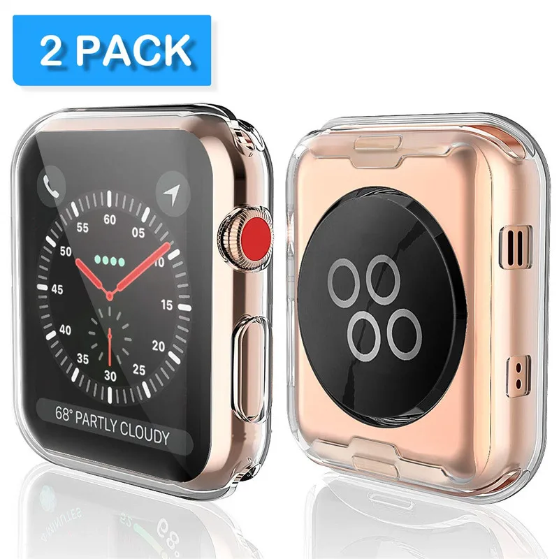 Серия 4 44 мм 40 чехол для Apple Watch защита экрана TPU HD Прозрачный Ультра тонкий