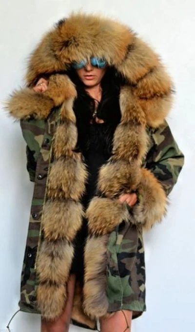 FURSARCAR New Winter Parka Luxury Women Natural Fur Jacket With Real Fox Fur Collar& Cuff Female Fashion Long Parkas Coat - Цвет: 5