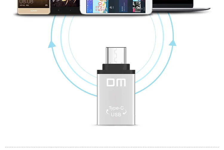 DM Тип-C адаптер серебристый USB C Male к USB3.0 Femail USB OTG конвертер для устройств с Тип c интерфейс