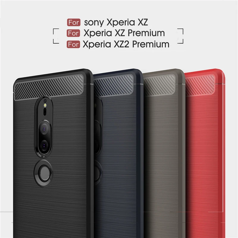 Роскошный армированный резиновый чехол из углеродного волокна для Sony Xperia XZ XZ2