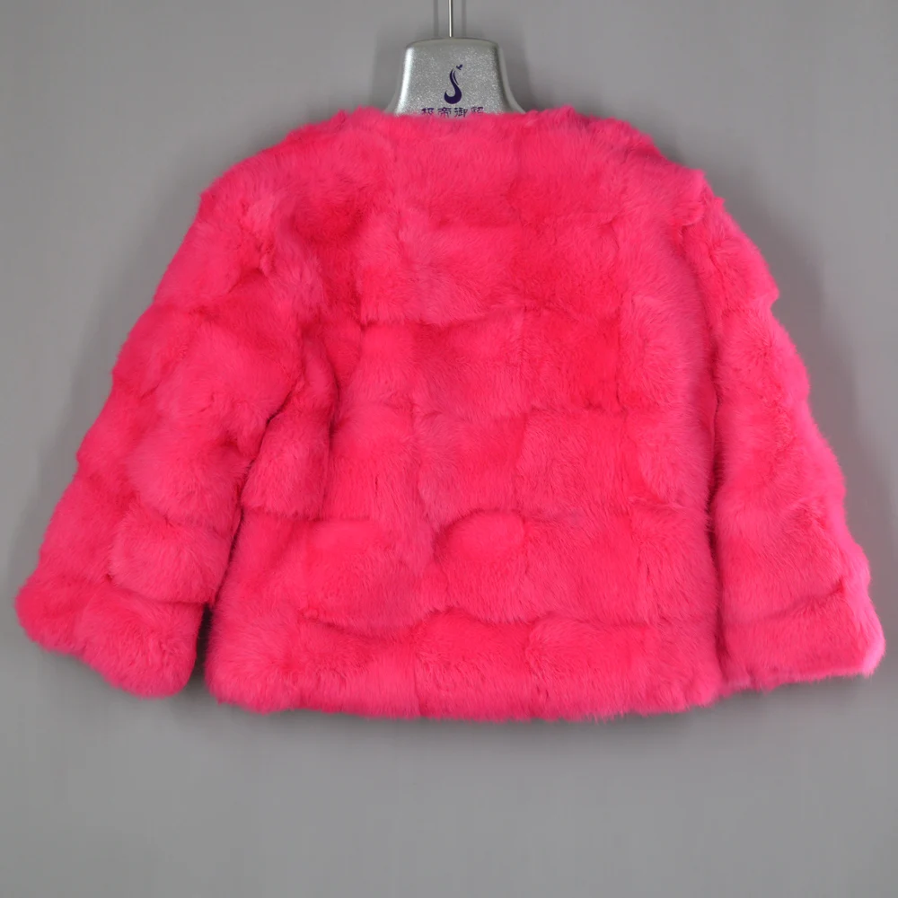 2020 Новый Стиль Короткие натуральная кроличья шуба для женщин модные куртка из