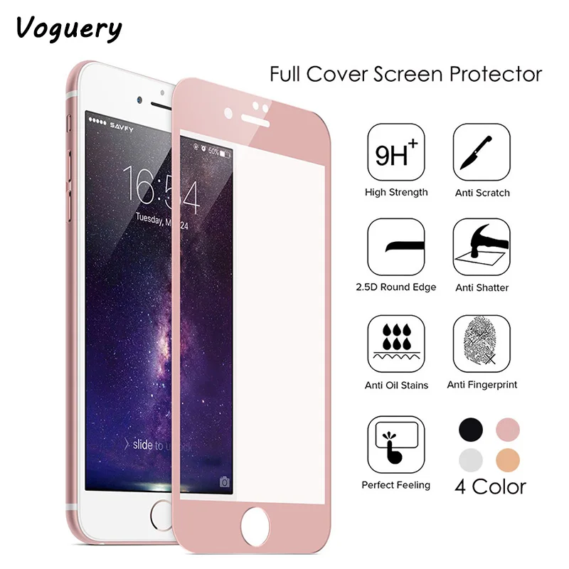 Закаленное стекло для iPhone 6 6s 7 Plus ультратонкая Защитная пленка с полным покрытием