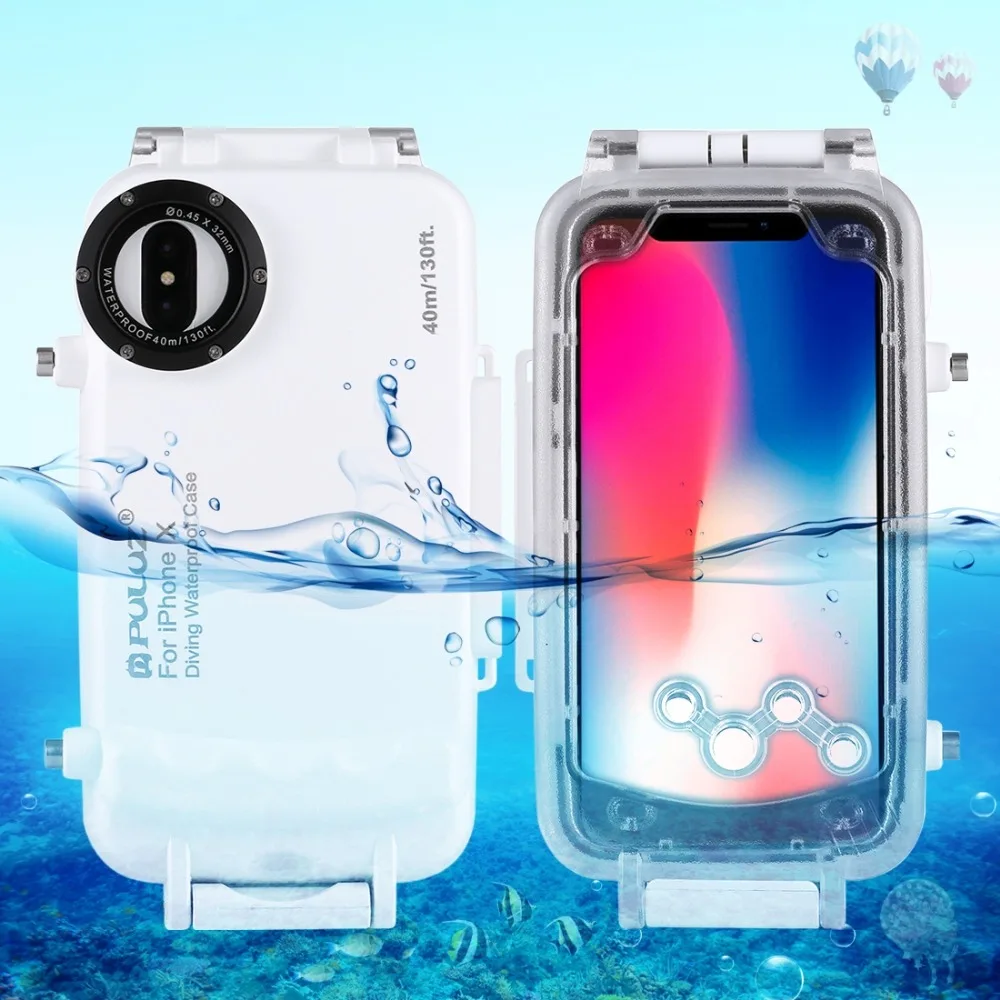 Для iPhone X 40 m/130 ft водонепроницаемый чехол для дайвинга корпус фото видео съемка