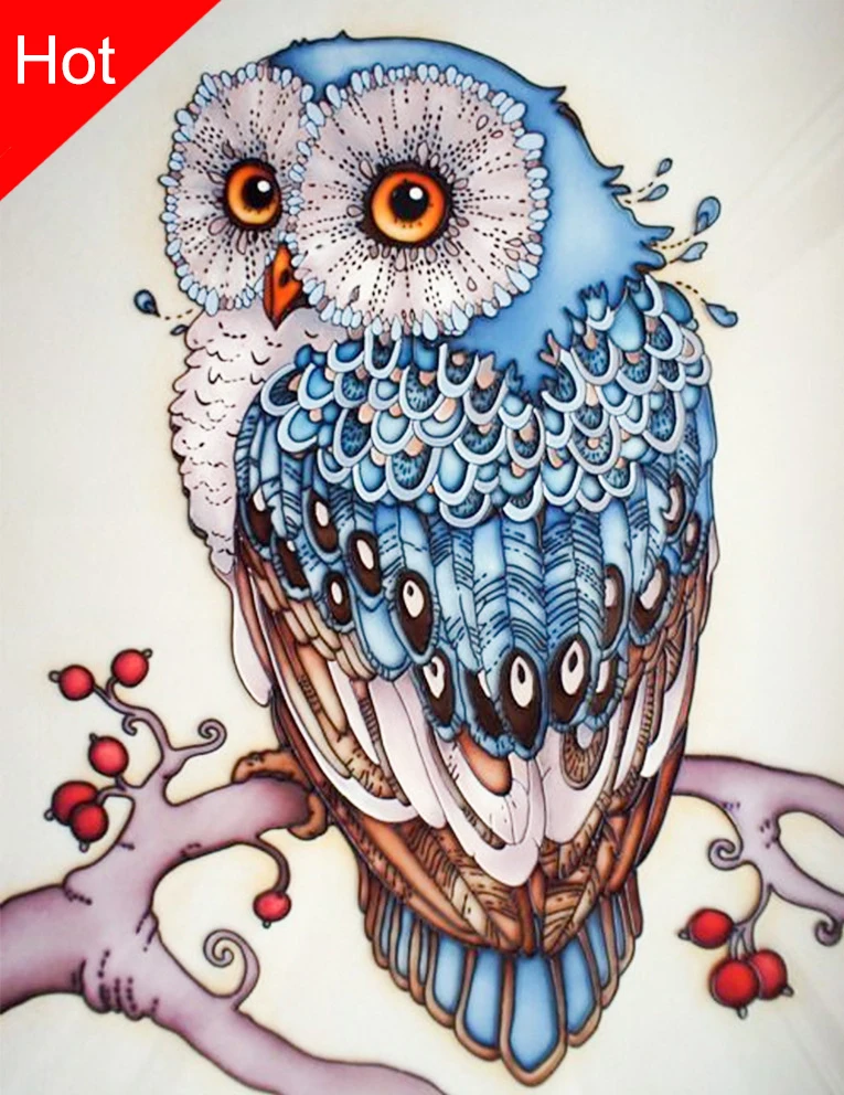 

5D Diamond Embroidery Owl diamond Mosaic Resin Home Decor 3D Diamond Painting Cross Stitch Pattern DIY diamond art.20*30cm