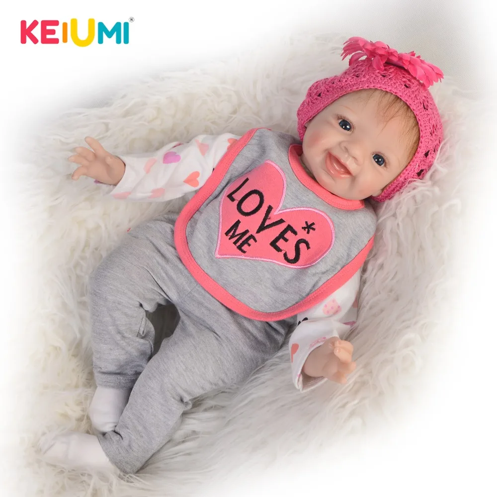 Реалистичная кукла для новорожденных мягкая силиконовая игрушка девочек 22 дюйма