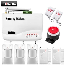 Fuers русская Голосовая Беспроводная GSM сигнализация двойная антенна Pet PIR датчик движения Детектор дыма Беспроводная охранная сигнализация