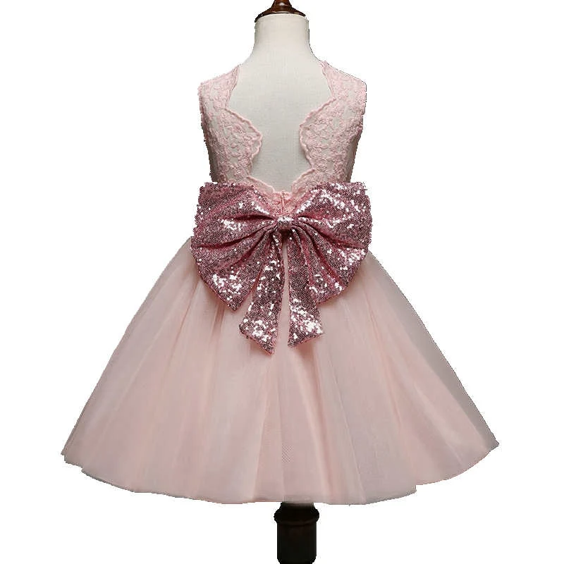 Элегантные Детские платья с большим бантом для девочек Вечерние Vestido Infantil