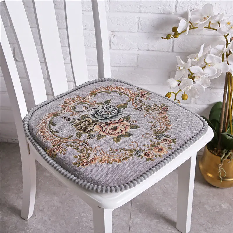 huakaifugui huise Европейский стиль, Подушка для стула, хлопковое сиденье Coussin для кухни, подушка для офисного стула, цветочный узор, подушка для стула, домашние подушки для сидений - Цвет: huakaifugui huise