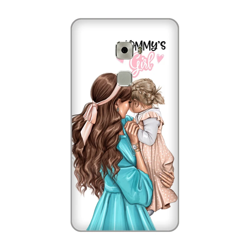 Модный мягкий чехол для телефона из ТПУ с милым папой и надписью mom Huawei Mate 10 Pro 7 8 9 P