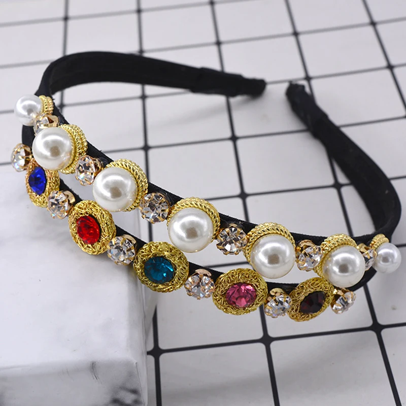 Роскошная хрустальная Жемчужная Повязка на голову в стиле барокко корона тиара