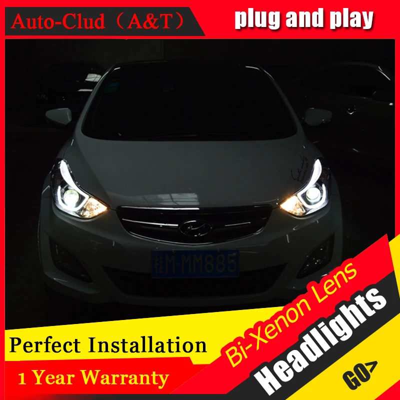 Автомобильный Стайлинг для фары автомобиля Hyundai Elantra angel eyes 2012-2016 bi xenon lens h7 |