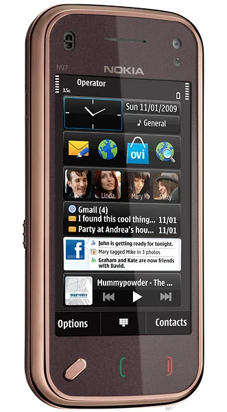 N97 мини Nokia N97 мини мобильный телефон разблокированный 3g WIfi gps 8 ГБ хранения смартфон с Symbian Белый восстановленный