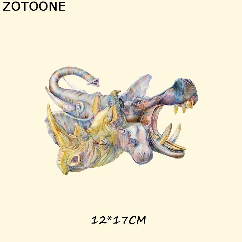 ZOTOONE наклейки-заплатки Красочные животные моющиеся печать на футболке одежда украшения дизайн Diy аксессуары железная передача