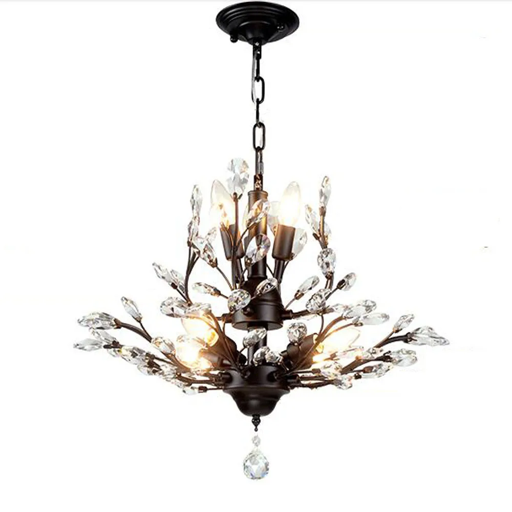 Modern American country crystal E14 LED personality creative chandelier for living room dining bedroom porch restaurant | Лампы и