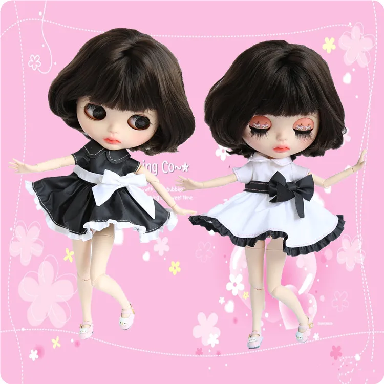 Платье с бантом ручной работы, Одежда для куклы Blyth Azone Licca blyth, аксессуары для куклы, рождественские игрушки, подарок