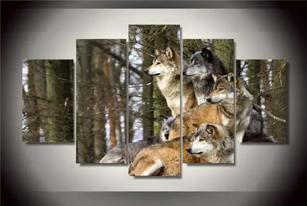 HD принт волк в упаковке картина с животными на холсте украшение для комнаты