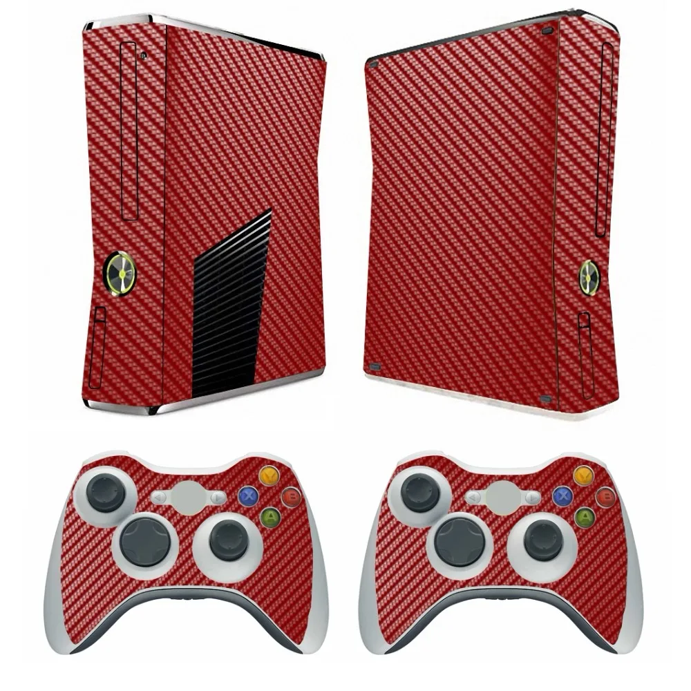 Красная виниловая наклейка из углеродного волокна защитная пленка для Microsoft Xbox 360