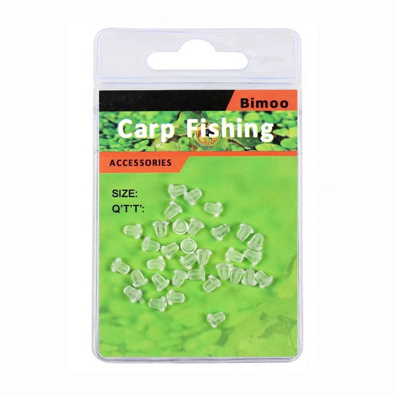

Bimoo 50pcs/pack Clear Soft Carp Fishing Hook Stoper on Sliding Hooks Holder Terminal Tackle Rubber Pop Up Set Up Rig Shank Bead