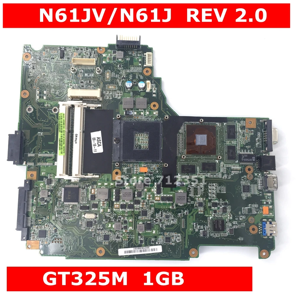 N61JV GT325M 1 ГБ N11P GV1 A3 материнская плата REV 2 0 для ASUS N61J ноутбука тест материнской