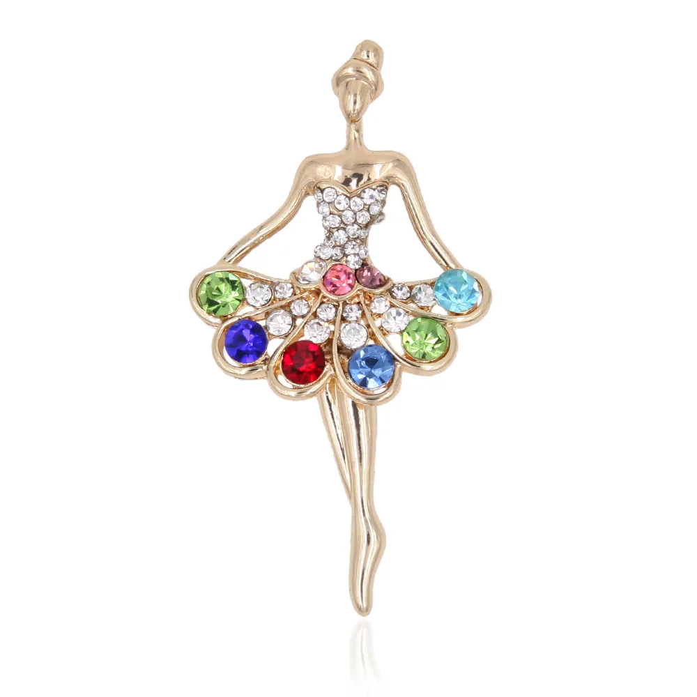 Элегантный Кристалл Rhinestone Балетные костюмы Танцы девушка брошь Булавки Для