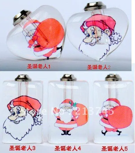 

Christmas Theme Glass DIY Rice Art Vial Pendant Gift Pendants Jewelry Findings