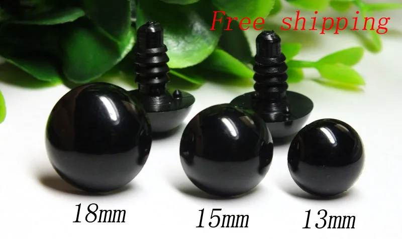 

Hot Sale New Arrival High Quality 30pairs 13/15/18mm Black Plastic Safety Eyes For Teddy Bear Doll Animal Puppet Crafts
