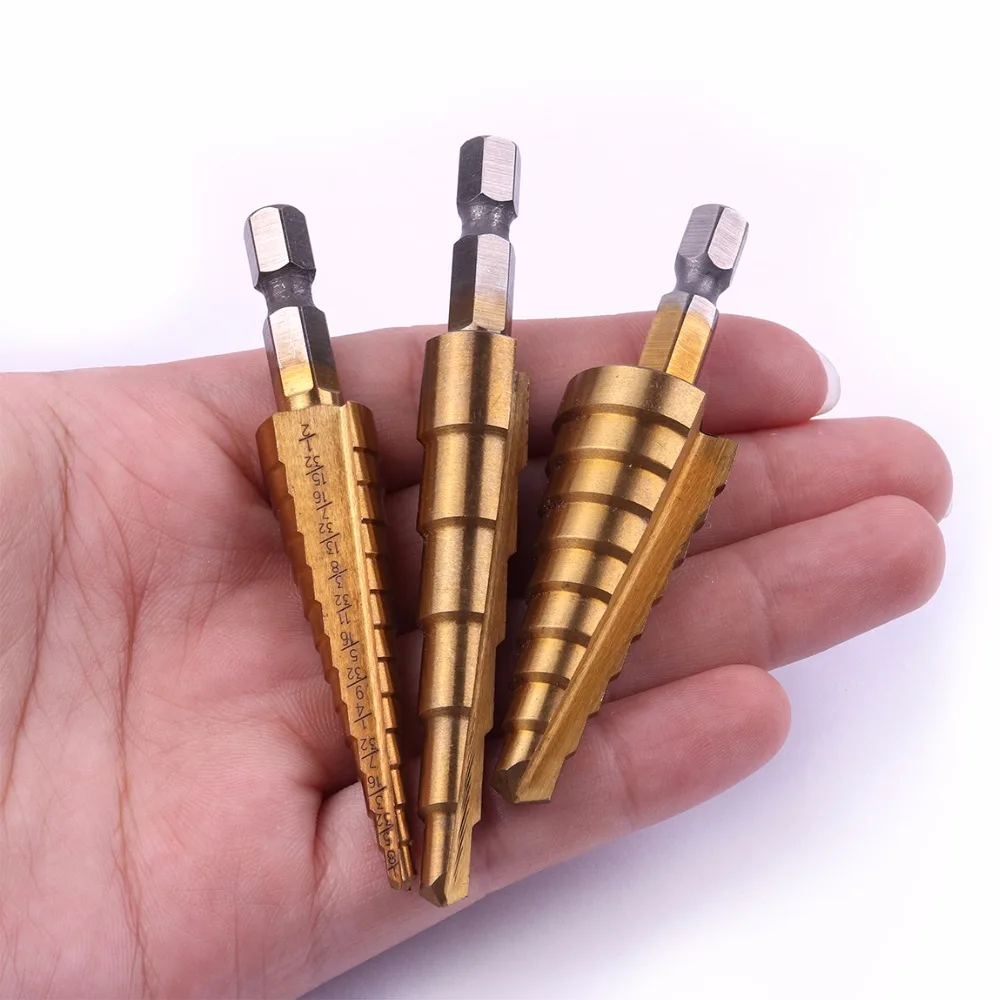 13 ступенчатые сверла HSS4241 с шестигранным хвостовиком 1/4''|drill tap tool|drill bit hole sawtool