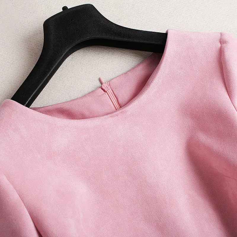 Женское платье с круглым вырезом и вышивкой свободное Повседневное из оленьей