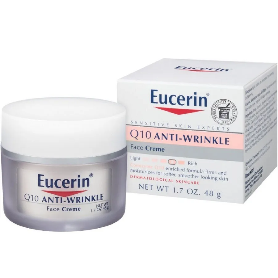 Увлажняющий крем Eucerin против морщин Q10 48 г для чувствительной кожи в США|Дневные