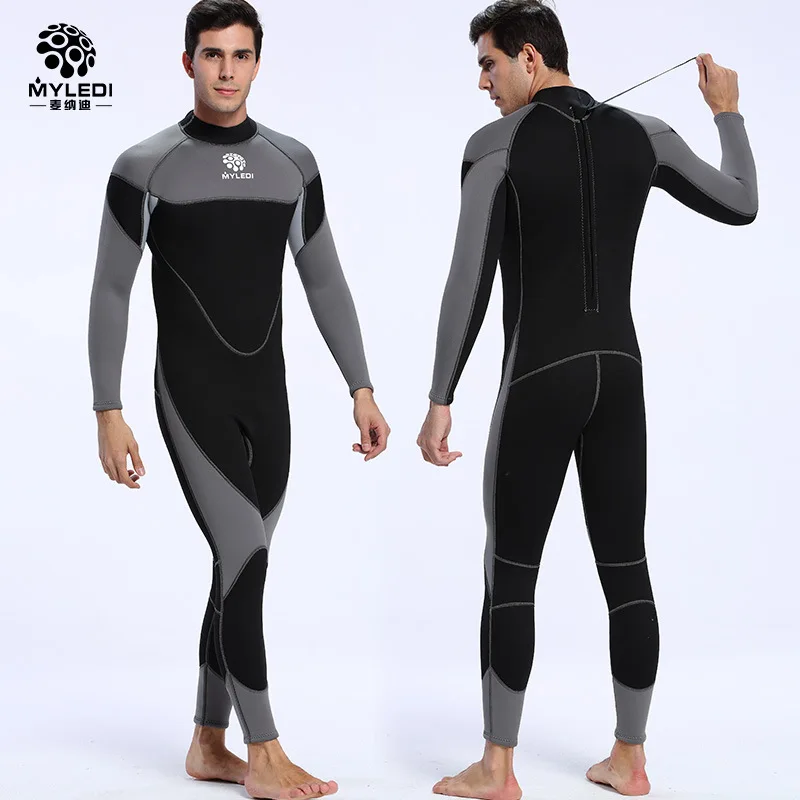 

Men 3mm Neoprene diving suit warm keeping patchwork Soft Wetsuit Rash Guards swimwear long sleeve Spearfishing snorkeling