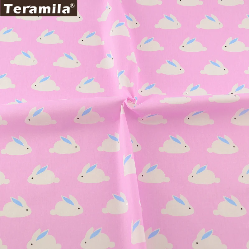 Милый кроличий дизайн твил жир четверть домашний текстиль простыня розовая