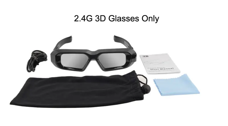 2.4G 3D Glasses 2,4 г 3D очки+ проектор RF 2,4 г радиочастотный 3D передатчик светодиодный кинотеатр VESA синхронизированный Bluetooth инфракрасный 3D передатчик - Цвет: 2.4G 3D Glasses
